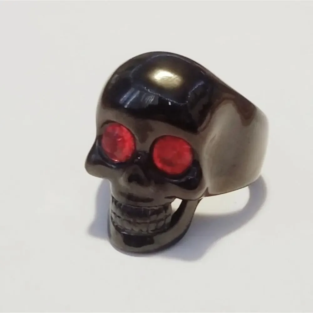 New black stainless steel skull ring size‎ 14